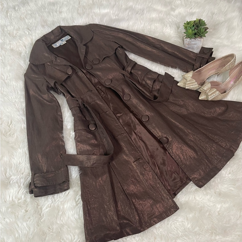 Joit metallic brown trench coat small size